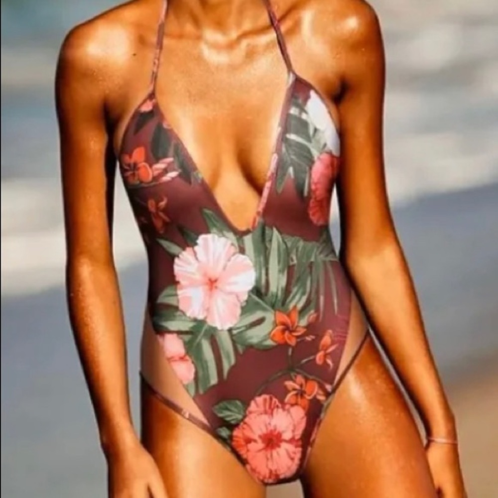 Victoria’s Secret Pink floral one piece swim